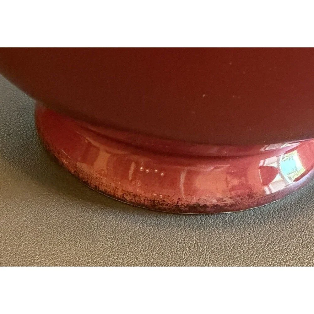 Pier 1 Toscana Hand Painted Earthenware Burgundy Oversized Mug Soup Set 2 RARE